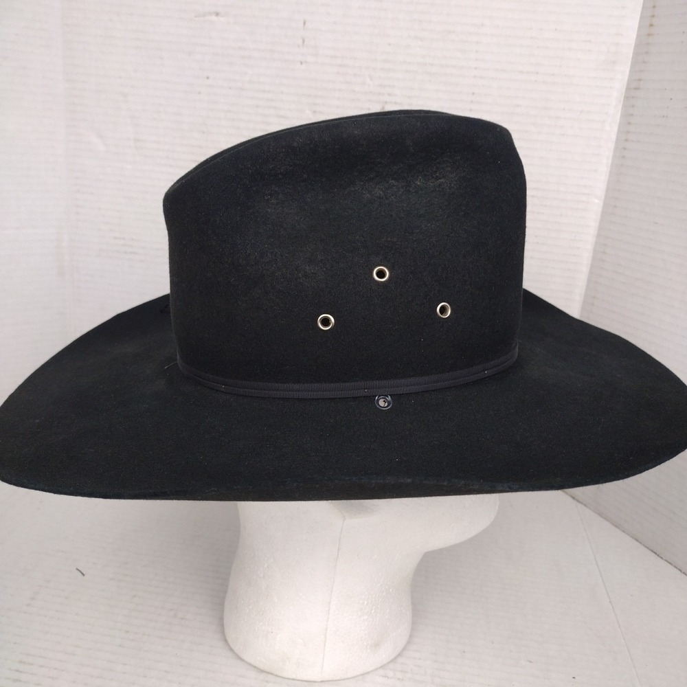 Resistol 4X Beaver Felt Cowboy Hat Black Self Conforming Made in USA Size 6 3/4 - Picture 5 of 13